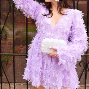 3D Fringe Lilac Mini Dress- Eras Tour